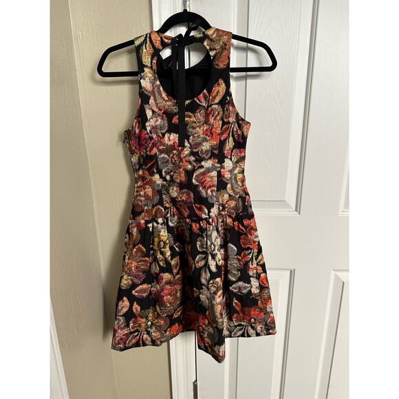 Anthropologie Floral Dress with Black Base - Picture 3 of 11